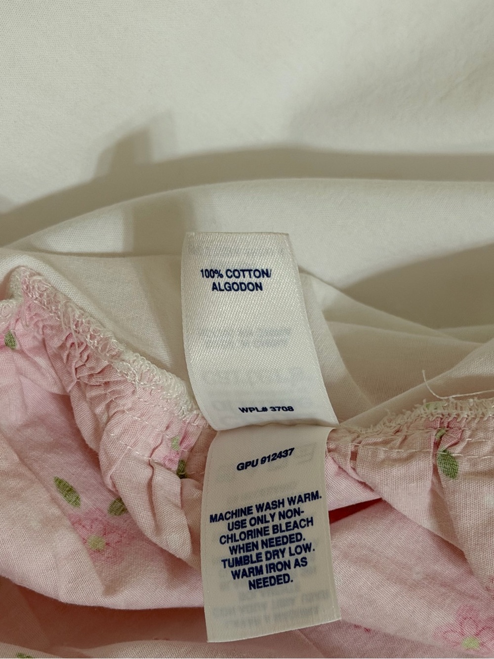 CARTER’S Girls Cotton Crib Skirt Pink Flower Print White Polka Dots - Picture 6 of 7